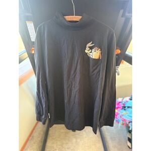 Vintage Looney Tunes Shirt Mens Med Bugs Bunny Taz Turtleneck Pullover 90s